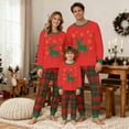 thumbnail image 7 of successthop Matching Christmas Pajamas Couples Deer Long Sleeve Crewneck Pullover Top and Pant Nightwear with Pockets, 7 of 7