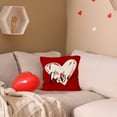 thumbnail image 7 of EWASWON Valentine's Day Red Pillow Cover 45x45cm/18in - "Be My Valentine" Distressed Heart Washable Pillowcase for Home Sofa, 1 Case (Insert Not Included), 7 of 7
