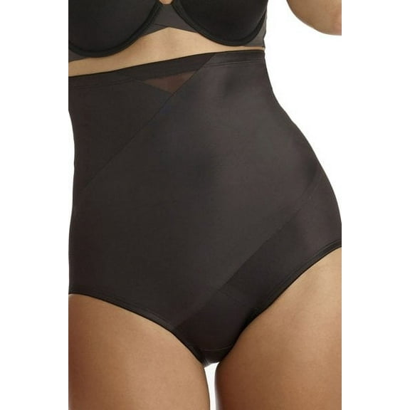 Women's TC Fine Intimates 4435 Tummy Tux High Waist Brief Panty (Black 2X)