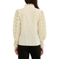 thumbnail image 3 of INSPIRE CHIC Lace Trim Top for Women's Elegant Stand Collar Victorian Long Sleeve Button Down Blouse 2XL Beige, 3 of 6