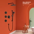 thumbnail image 2 of Shower System with Shower Head, Hand Shower, Slide Bar, Bodysprays, Shower Arm, Hose, Valve Trim, and Lever Handles, 2 of 9