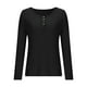 thumbnail image 4 of Heisall Womens Casual T-Shirts Long Sleeve Button-Up V-Neck Solid Color 2025 New Arrival Fashion Casual Tops, 4 of 7