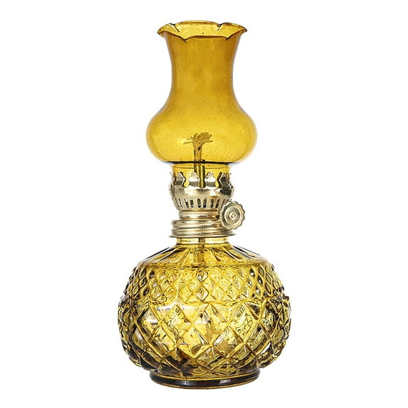 Chamber Oil Lamps for Indoor Use Vintage Glass Kerosene Lamp Lantern Classic Clear Oil Lamp Hurricane Lamp for Home Lighting Tabletop Decor 11 Inch
