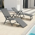 thumbnail image 2 of Crestlive Products Set of 2 Outdoor Aluminum Folding Patio Chaise Lounge Chairs, Gray, 2 of 5
