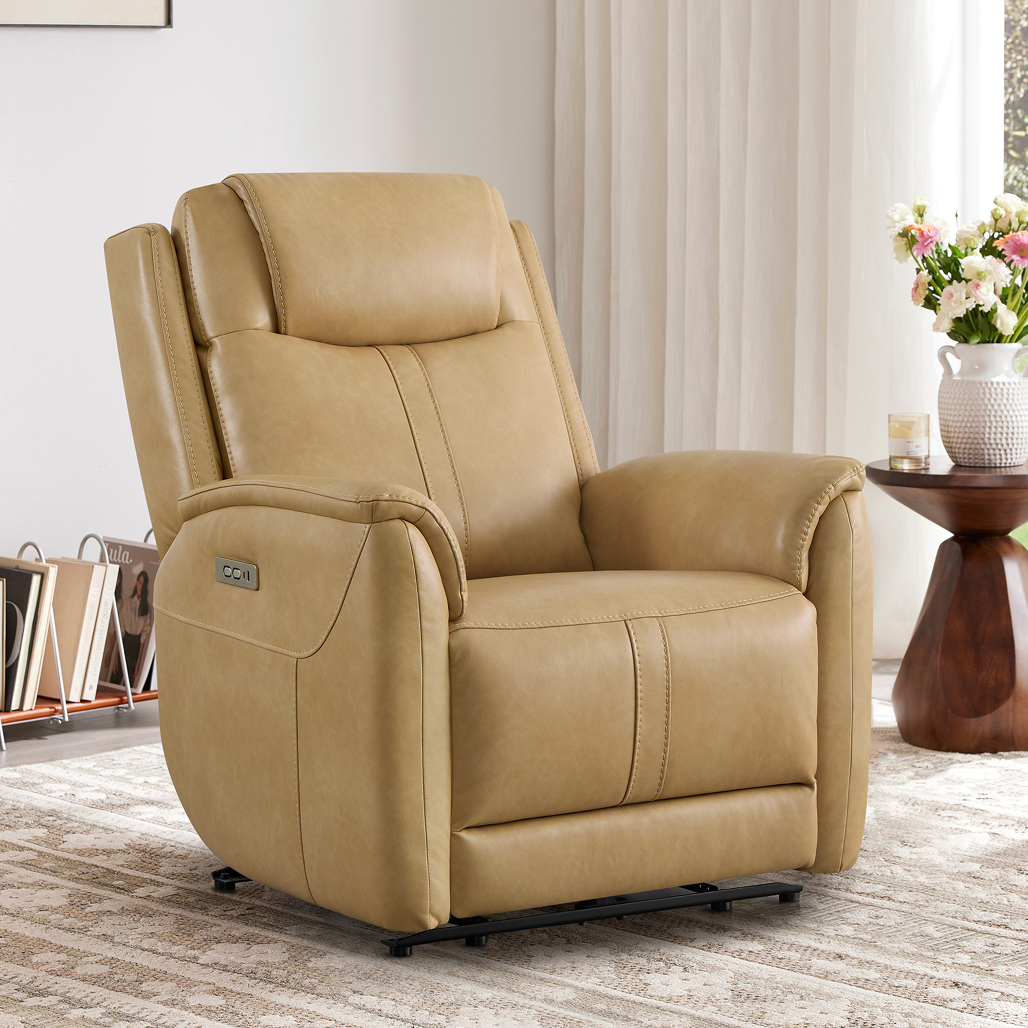 Spruce & Spring Zero Gravity Power Recliner Chair for Living Room, Tan
