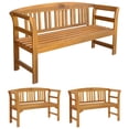 thumbnail image 6 of vidaXL Outdoor Patio Bench Garden Park Bench with Armrests Solid Wood Acacia, 6 of 17