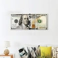 thumbnail image 4 of Hieng Dollar Money Canvas Wall Art Decor Vintage 100 Dollar Bill Motivational Poster Painting for Home Decor and Office Living Room Artwork Unframed, 4 of 6