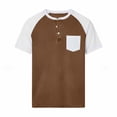 thumbnail image 6 of cllios Mens Raglan Short Sleeve Henley Shirts Loose Fit Contrast Color T-Shirts with Chest Pocket Lightweight Casual Summer Tops, 6 of 6