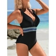 thumbnail image 3 of Sociala Sexy V Neck One Piece Swimwear for Womens Sleeveless Bath Suit Tummy Control Monikini Swimsuit, 3 of 4