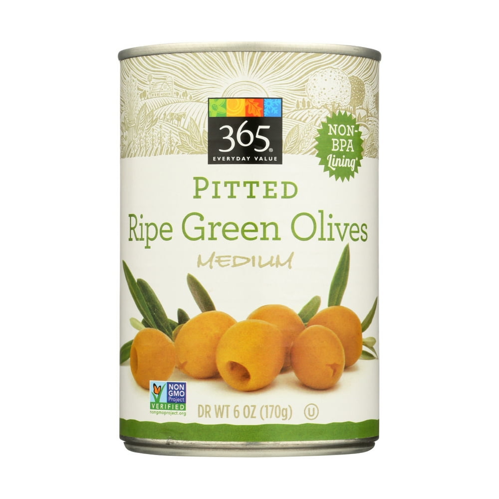 pack of 4Pitted Ripe Green Olives, Medium, 6 oz
