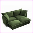 thumbnail image 2 of Modern Chenille 2-Seater Convertible Green Sofa with Ottomans - Removable Covers & Plush Comfort for Living Room, 2 of 21