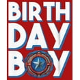 thumbnail image 2 of Boy's Marvel Birthday Boy Cap Shield  Graphic Tee Red Medium, 2 of 4