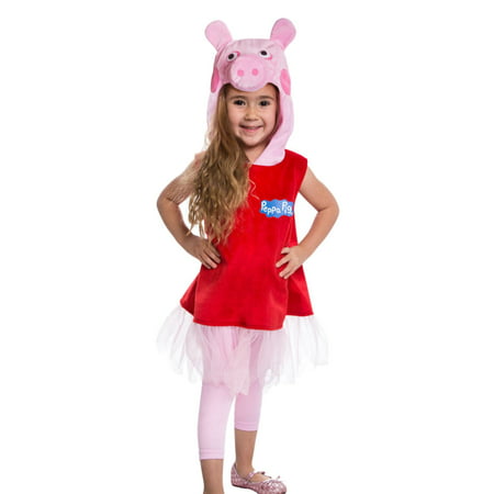Toddler Girls Peppa Pig Costume With Hooded Dress