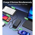 thumbnail image 3 of Cargador portátil Power Bank de 6000 mAh con cable 3 en 1, color gris, 3 of 6