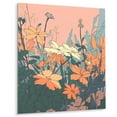thumbnail image 2 of Designart "Daisy Vibes 90s II" Floral Daisy Metal Art Living Room, 2 of 5