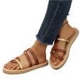 thumbnail image 3 of YOUYEDIAN Pantoufles d'Intérieur pour Femmes Été Chaussures d'Intérieur Mode Sandales Confortables Sandales de Plage (Marron), 3 of 6