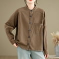 thumbnail image 5 of Craaazy Button Down Shirts For Women Twill Solid Color Long Sleeved Shirt Gifts For Women, 5 of 7