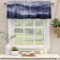 thumbnail image 3 of Navy Blue Ombre Mountain Valances for Windows, Decorative Rod Pocket Window Valance Curtains, Nature Abstract Art Marble Short Curtain Drapes for Kitchen/Bathroom/Living Room, 2 Panels, 54" W x 18" L, 3 of 8