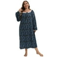 thumbnail image 2 of Plus Size Ladies Long Sleeve Nightdress - Plus Size Womens Nightgown Long Sleeve Loungewear Casual Sleepwear Lightweight Comfy Soft Sleepdress XL-5XL, 2 of 7