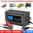 Yinleader 10A Car Lawn Mowers Battery Charger 12V/24V Smart Automatic
