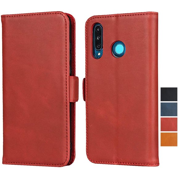 SailorTech for Huawei P30 Lite Genuine Leather Case Flip Wallet Case Folio Cover with Kickstand Function, Magnetic