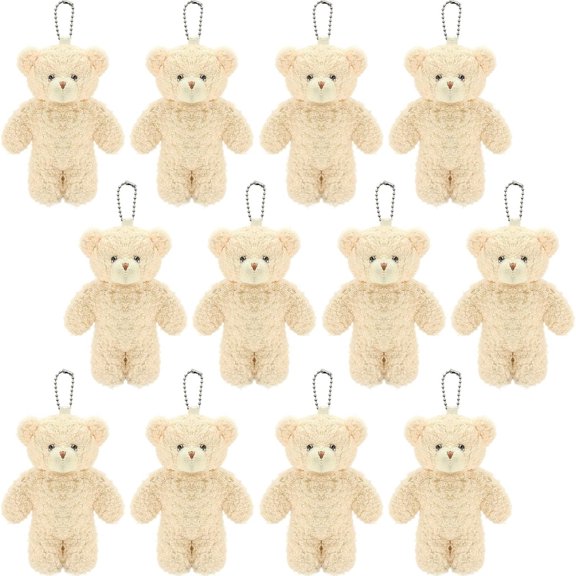 LZCKDPX 12 Pack Brown Mini Teddy Bears 4.7 inch Tiny Soft Stuffed Teddy Bear Small Plush Bears Bulk for Birthday Party Decor Favors Bag Keychain,Christmas Day