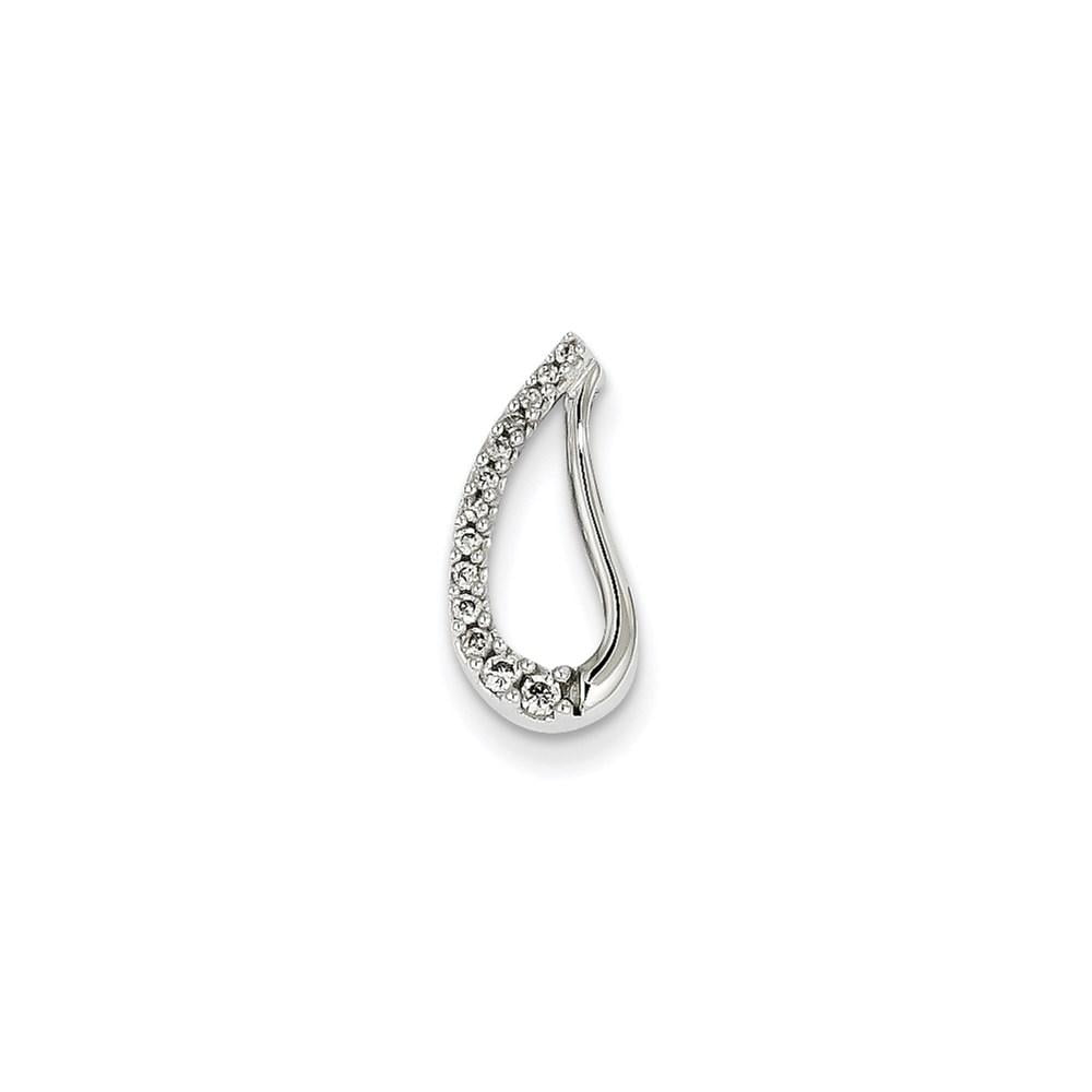 14K White Gold Real Diamond Pendant