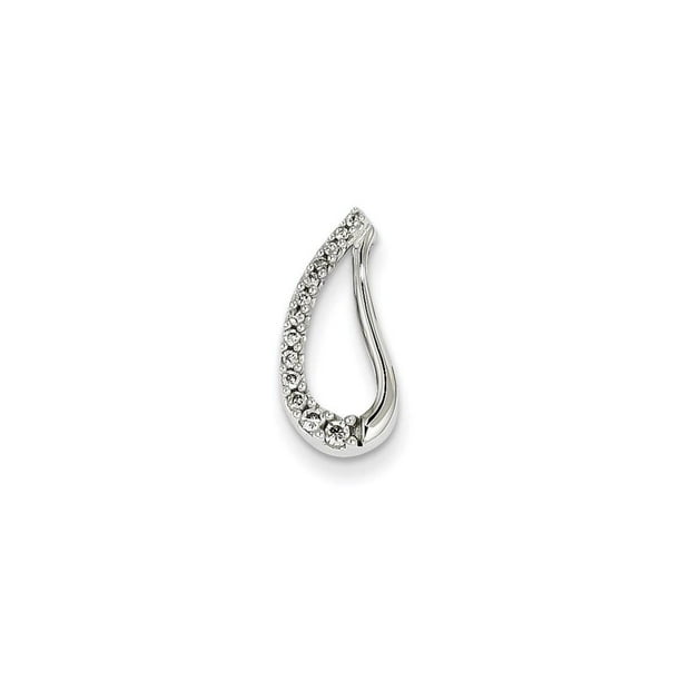 14K White Gold Real Diamond Pendant