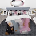 thumbnail image 2 of Designart "Inner Worlds of Marble Pink and Gold III" Abstract Marble Bedding Covert Set - Modern Pink Abstract Bed Set With 2 Shams, 2 of 6