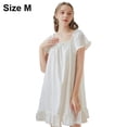 thumbnail image 2 of Women's Cotton Nightgowns Vintage Lightweight Gown Sets Short Sleeve Princess Nightdress, 2 of 5