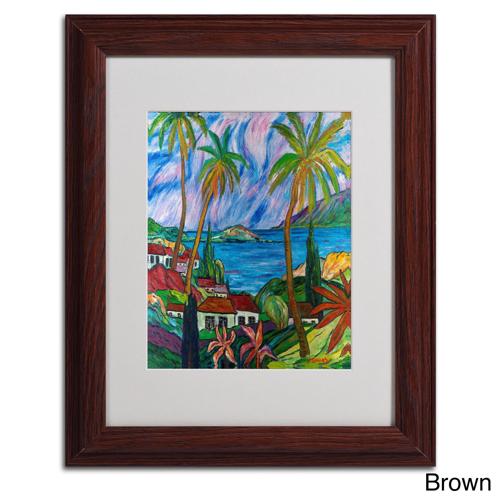 Trademark Fine Art "Tropical Paradise" Canvas Art by Manor Shadian, Black Frame