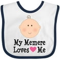 thumbnail image 3 of Inktastic Me Memere Loves Me Grandchild Girls Baby Bib, 3 of 4