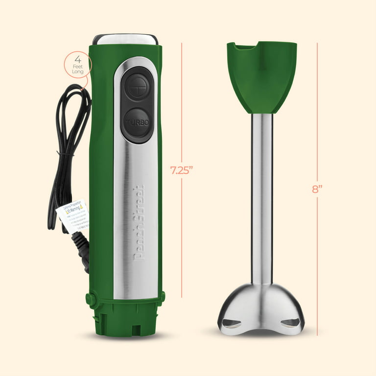 Powerful Immersion Blender, Electric Hand Blender 500 Watt with Turbo Mode,  Detachable Base. Handheld Kitchen Gadget Blender Stick for Soup, Smoothie