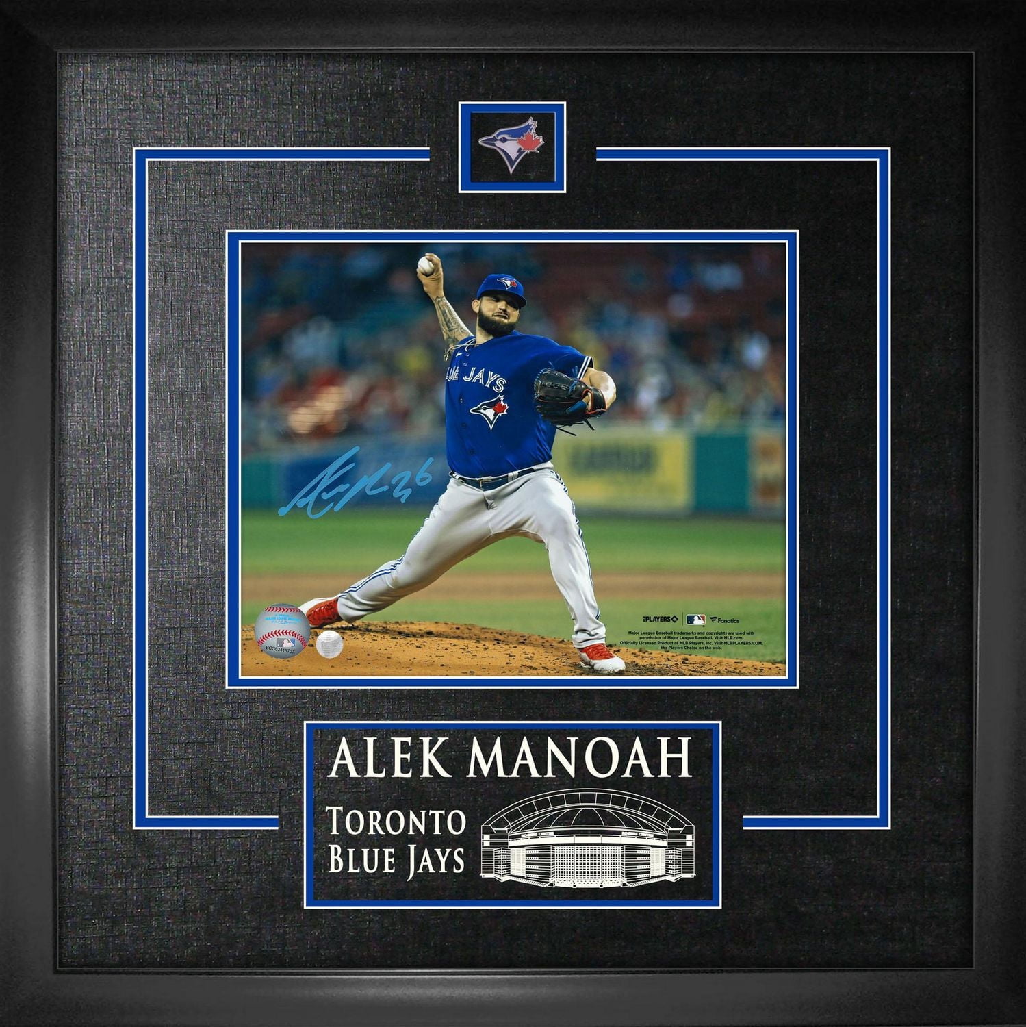 Alek Manoah Signed Toronto Blue Jays 8x10 Blue Wind Up Photo Framed