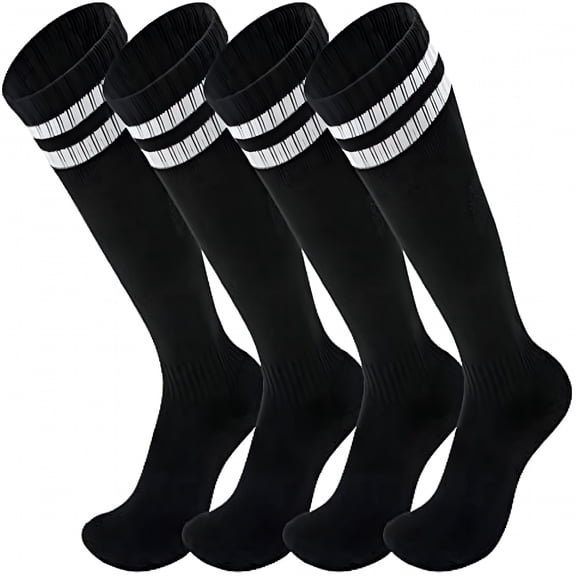 TELOLY 2 Pair Kids Football Socks for 5-12 Years Old Breathable Sports Training Soccer Socks Girls and Boys