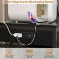 thumbnail image 5 of Homieasy Mini Fridge Stand with Drawer Storage & Sockets, Heavy Duty Mini Refrigerator table with Rolling Cabinet for Dorm, Apartment, Office, Mini Fridge and Microwave Stand,Black, 5 of 9