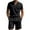 Black, variant on GERsome Men's Short Sleeve Tracksuits Summer Button Down Plain T Shirts and Shorts Sets 2 Piece Casual Workout Outfits S-3XL