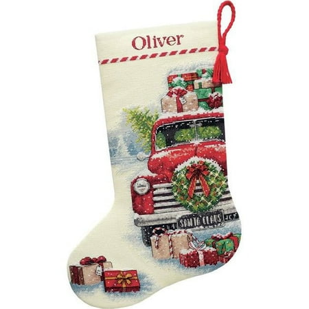 UPC: 0088677089863 | Dimensions 16  Long Santa’s Truck Stocking Counted Cross Stitch Kit  Multi-Color  1 Each