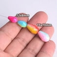 thumbnail image 4 of U8MO Rainbow Colorful Coated 12x8mm 15x10mm Teardrop Faceted Opaque Glass Loose Beads-12x8mm 30pcs-Rainbow, 4 of 4