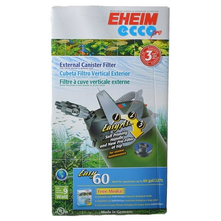 Eheim Ecco Pro Easy External Canister Filter 158 GPH - Tanks up to 60 Gallons - (8W x (Best Eheim External Filter)