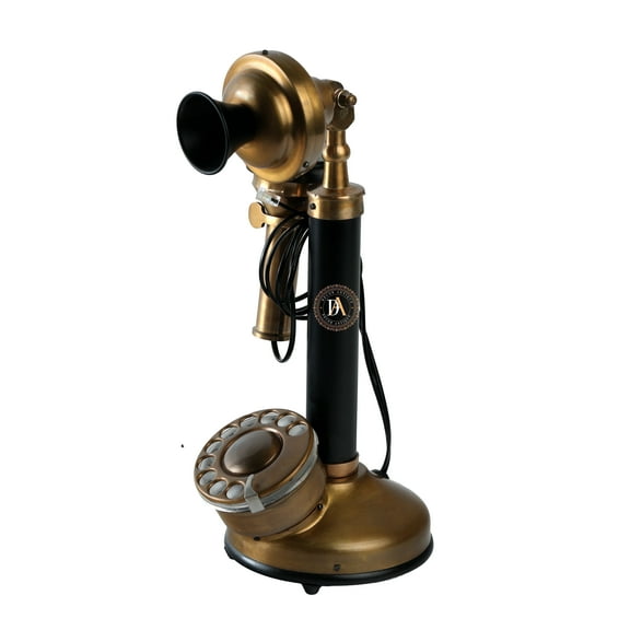 Vintage Style Candlestick Telephone, Rotary Dial Candlestick Phone Home Office Decor Landline