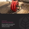 thumbnail image 2 of Yard Butler Handy Reel Easy Winding Heavy Duty Metal Garden 75’ Water Hose Reel Low Profile Portable Ground Or Wall Mount– IHR-1SLV Hammered Silver Vein, 2 of 7