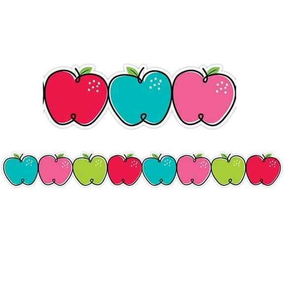 48 ft. Doodle Apples EZ Border Trim, Multi Color - Pack of 3