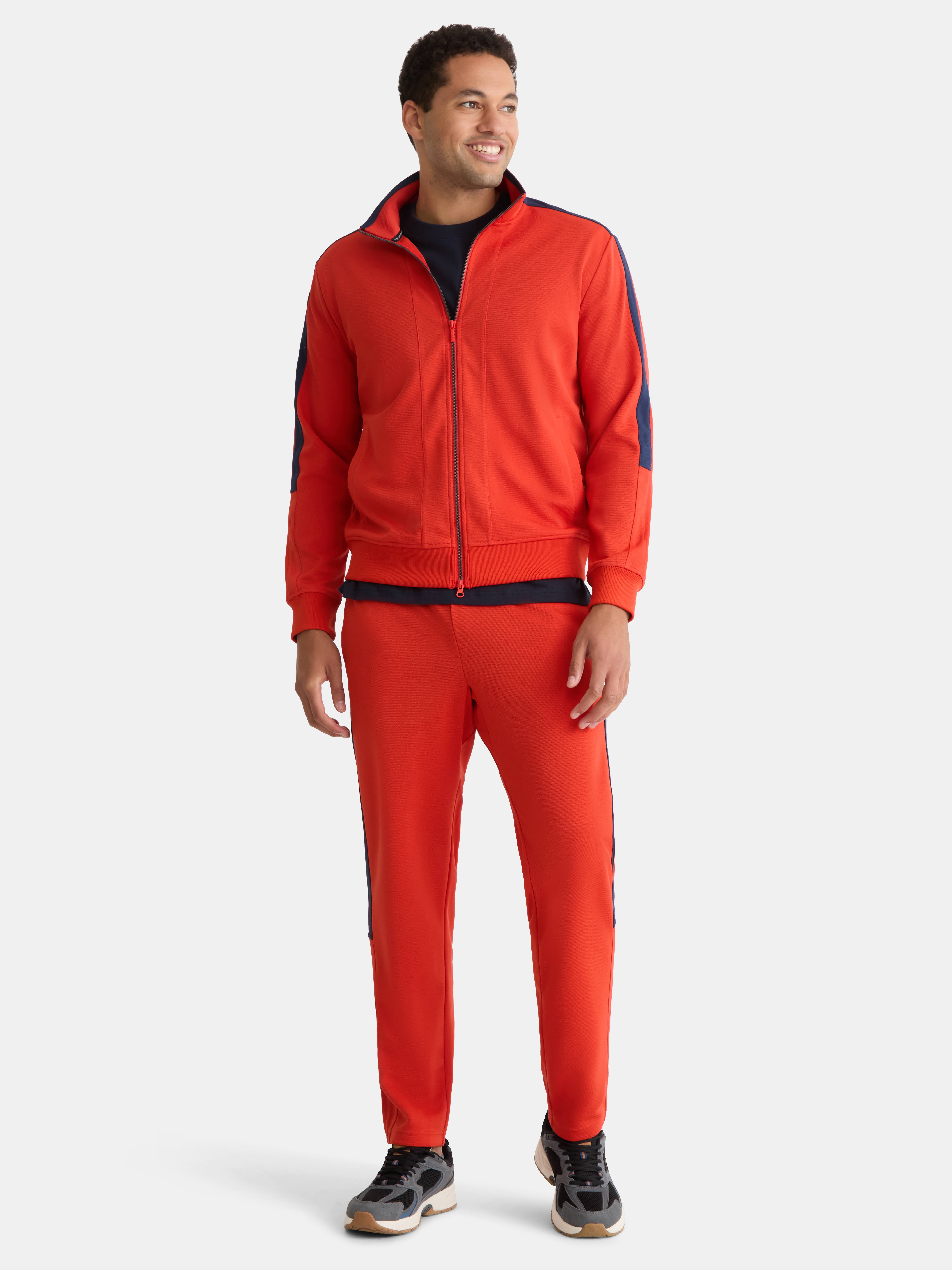 Athletic Works Men's and Big Men's Tricot Track Pants with Side Stripes, Sizes S-3XLT