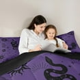 thumbnail image 6 of Manfei Cartoon Boho Snake Bedding Comforter Set for Teen, Vintage Mystic Purple Galaxy Twin Comforter Sets, Tribal Animal Reversible Bedding Set, Ultra Soft Home Decor, 2-Piece, 6 of 9