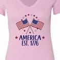 thumbnail image 4 of Inktastic America Est 1776 4th of July Women's V-Neck T-Shirt, 4 of 5