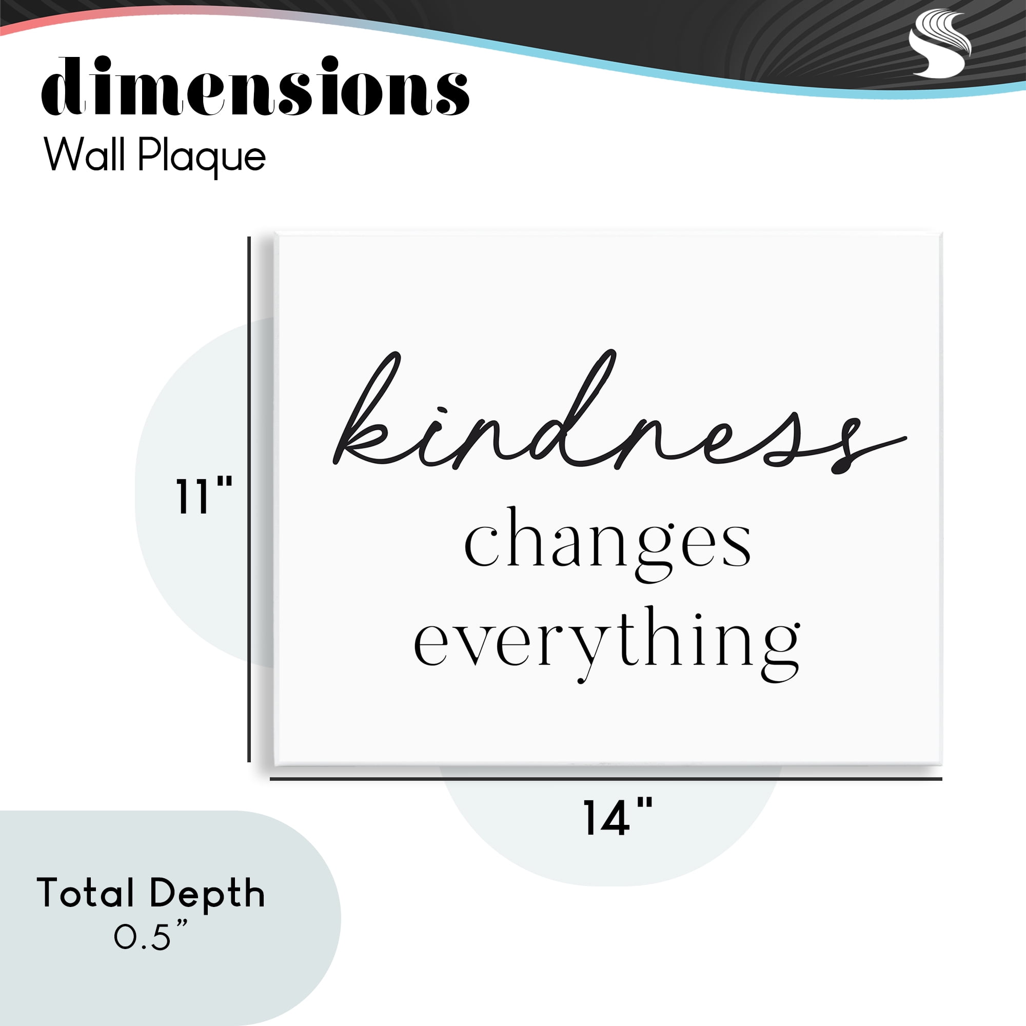 Kindness Changes Everything Wall Plaque Art, design by Lettered and Lined