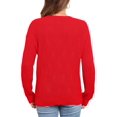 thumbnail image 7 of Uvplove Women's Long Sleeve Crew Neck Knitted Pullover Sweater x red-2xl, 7 of 7