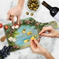 thumbnail image 4 of Art Cutting Board, Old Antique Arch Covered by Rose Petals Branches Romantic Italian Panorama Sea Print, Tempered Glass Cutting and Serving Board, Wine Bottle Shape, Multicolor, by Ambesonne, 4 of 5
