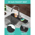 thumbnail image 2 of GHSDFBB Silicone Faucet Handle Drip Catcher Mat，Kitchen Faucet Sink Splash Guard，Sink Draining Pad Behind Faucet，Drying Pad for Kitchen & Bathroom Countertop Protect（Black）, 2 of 7